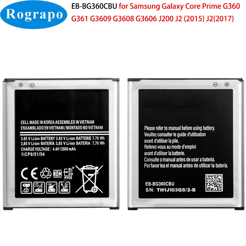 

New Original EB-BG360CBU EB-BG360BBE Battery For Samsung Galaxy Core Prime G360 G361 G3609 G3608 G3606 J2 2015 2017 J200