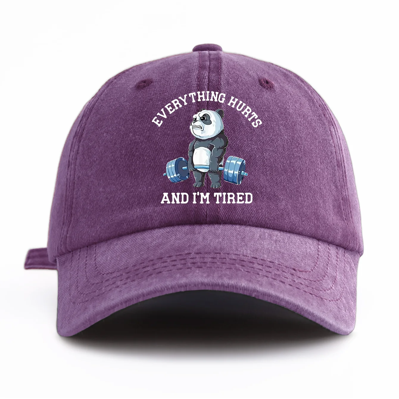 성인용 팬더 프린트 워시드 야구 모자 1개, 미니멀리스트 레트로 스타일 캐주얼..