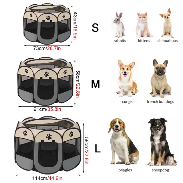 Portable Pet Tent Kennel Octagonal Fence cat cage small dog cage four season universal cat delivery room 4