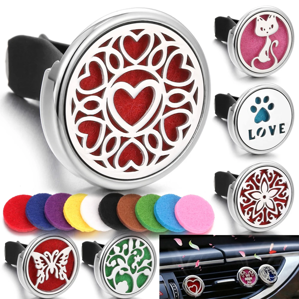 Air Freshener Refillable Car Aromatherapy Perfume Diffuser Clip Auto Vent Aroma Essential Oil Diffuser
