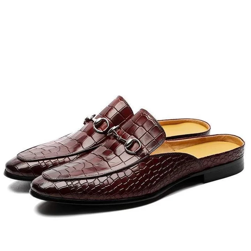 Men's Leather Loafers Back Space Fashion Casual Small Leather Shoes Slippers Single Shoes Eur Size 38-48