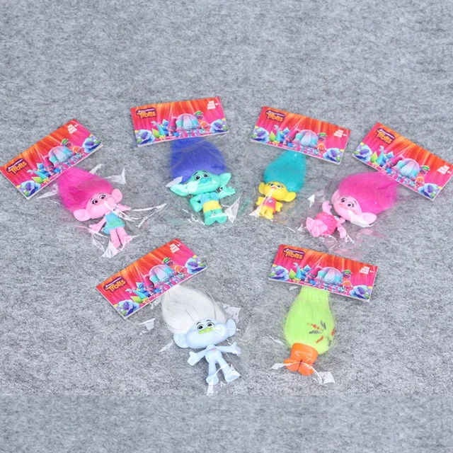 6pcs/set Troll Movie Trolls PVC Action Figures 3-7CM Trolls Toys Collectible Dolls Poppy Branch Biggie Dolls for Kid Gifts Toy 6