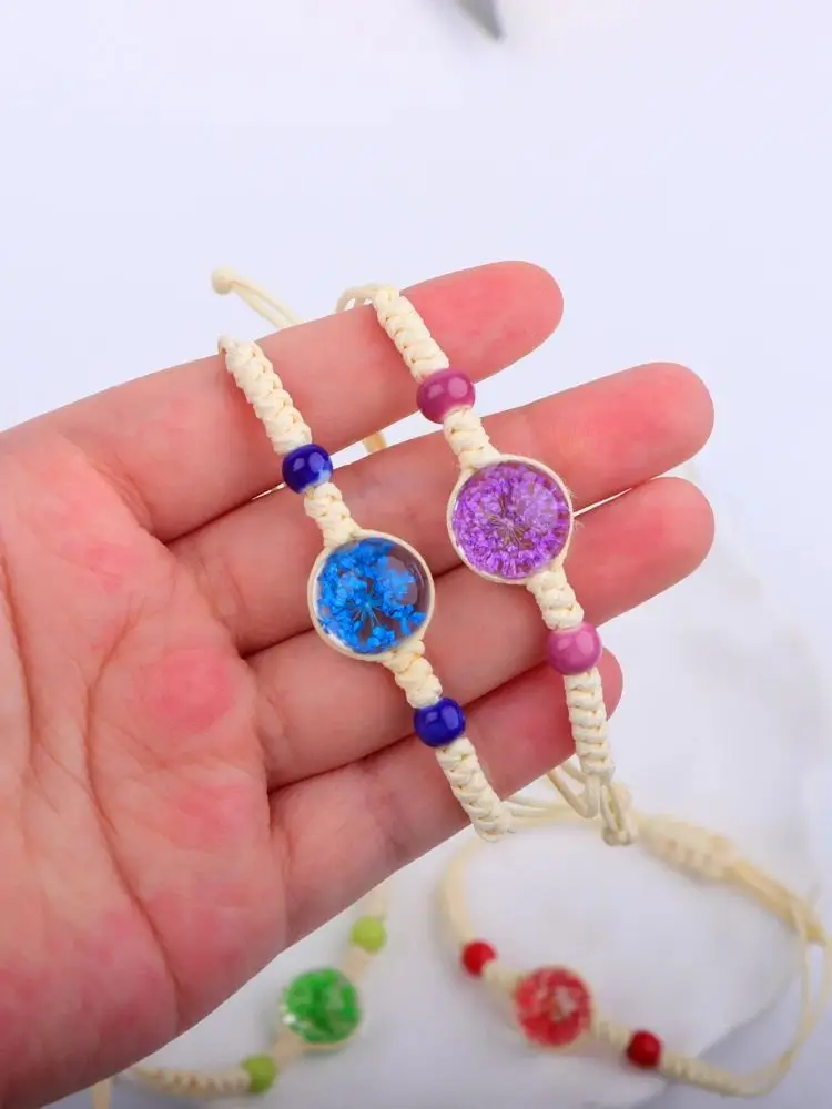10 Teile/los Elegante Damen Keramik Sternenhimmel Kirschblüte Einstellbare Gewebte Armband, Tägliche Mode Party Geschenk – Detail 4