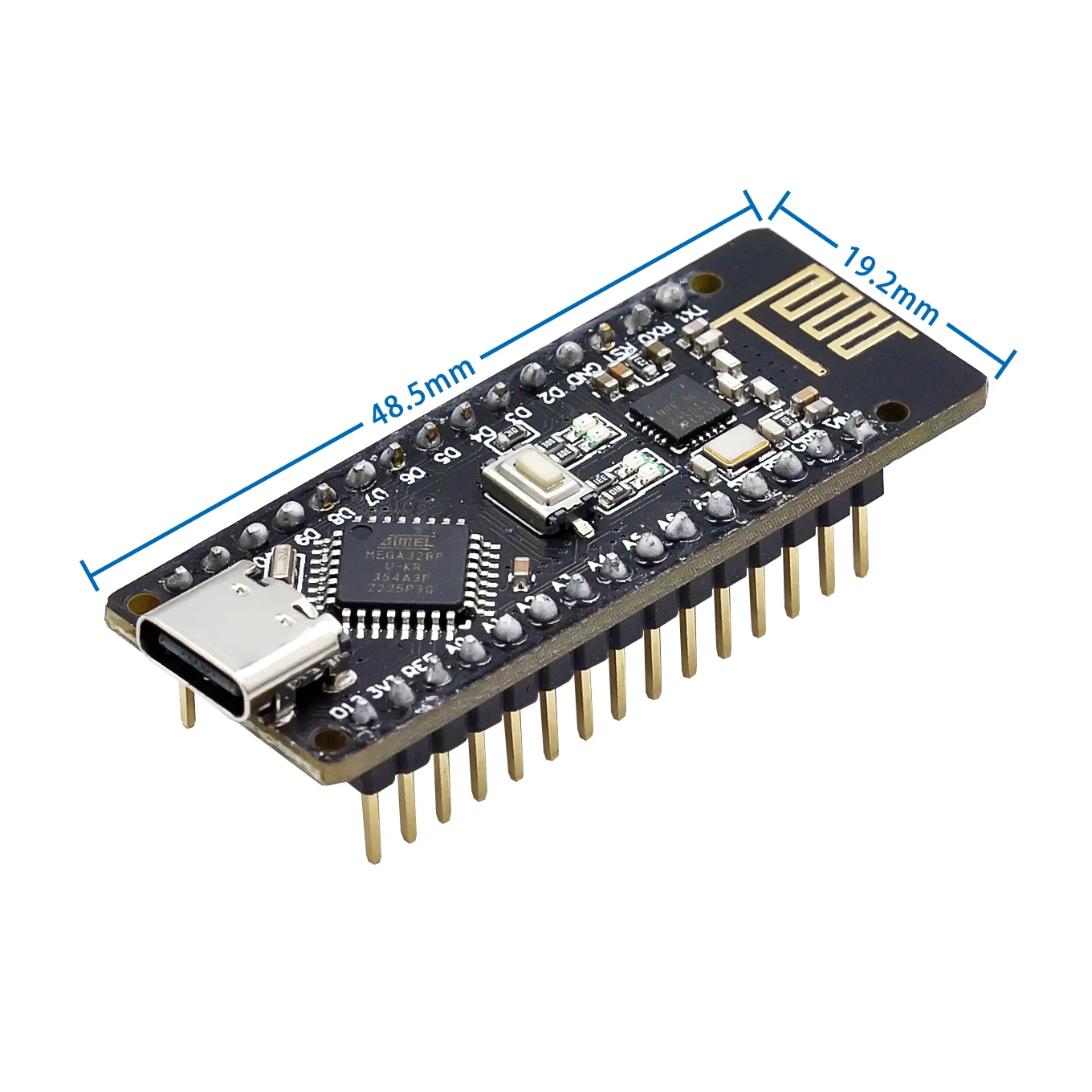 Wireless Micro USB Nano Board with Integrated NRF24L01+ 2.4G Module and ATmega328P