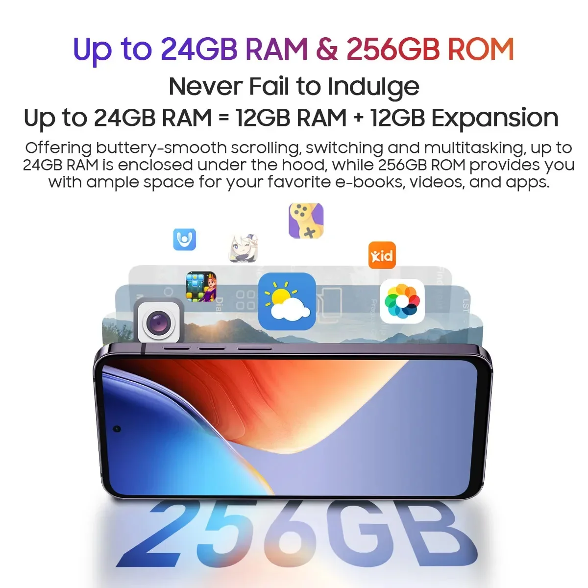 Blackview A96 Smartphone Android 13 8GB/12GB+256GB Mobile Phone 6.5Inch 2.4K Display Octa Core 4380mAh 48MP Camera Cellphone NFC