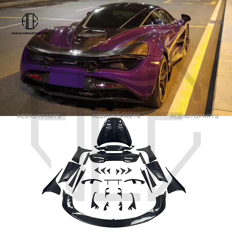 Kit Corpo In Fibra Di Carbonio Stile Tc In Fibra Di Carbonio Di Alta Qualità Per Spoiler Diffusore Posteriore In Fibra Di Carbonio Mclaren 720S 720S