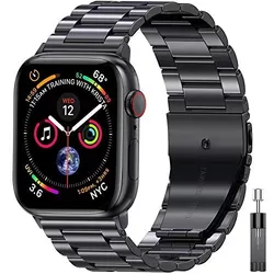 Premium Stainless Steel Watch Strap - Metal Wristband for Iwatch Ultra 49mm (Black and tool)