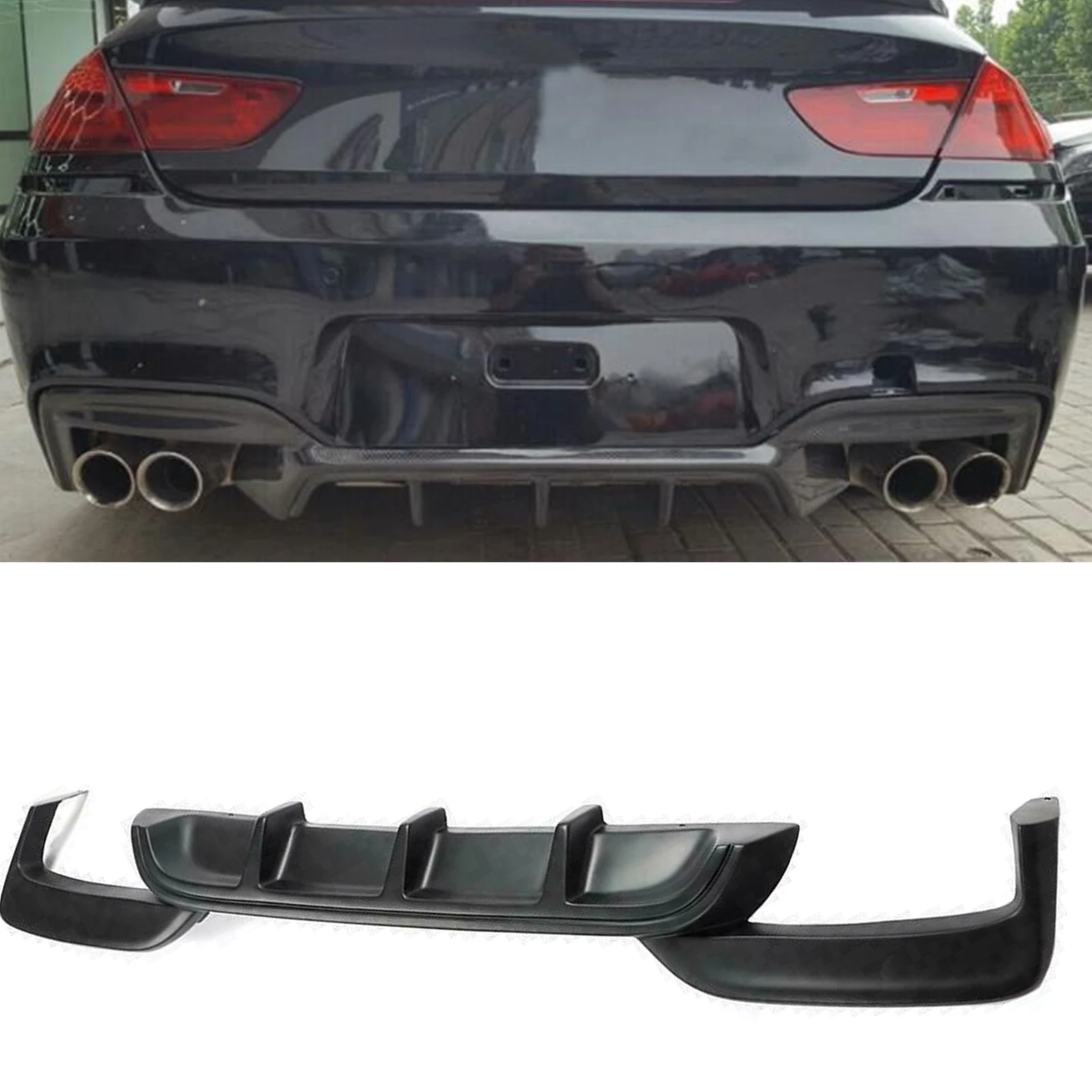 

Диффузор для заднего бампера, губа ДЛЯ BMW F06 F12 F13 M Sport M6 M-Tech 6 Series 2012-2016, Стекловолоконный матовый черный спойлер, сплиттер