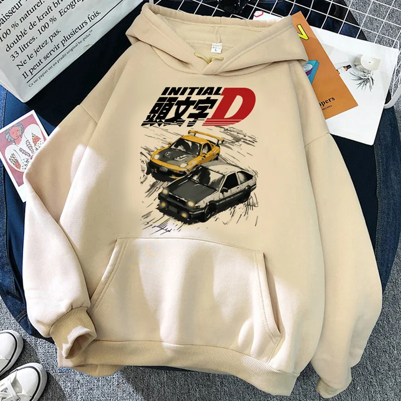 

Толстовка initial d Мужская винтажная, корейский свитшот, пуловер аниме 2022
