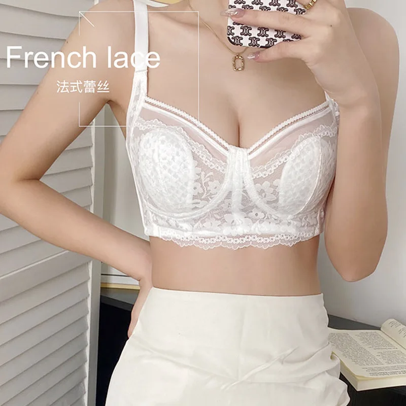

Frenchpurewanttoreceivedeputybreastadjustmentgatheredlacelargebreastsshowsmallultra-thinnosteelringbraunderwearwoman