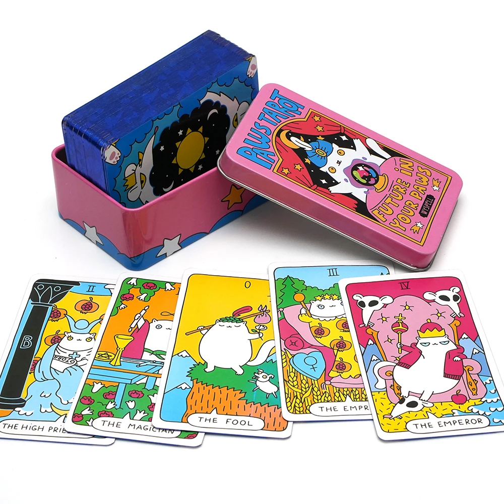 78-Card Tarot Deck Merging Tarot Wisdom & Feline Fantasy with Guidebook 3