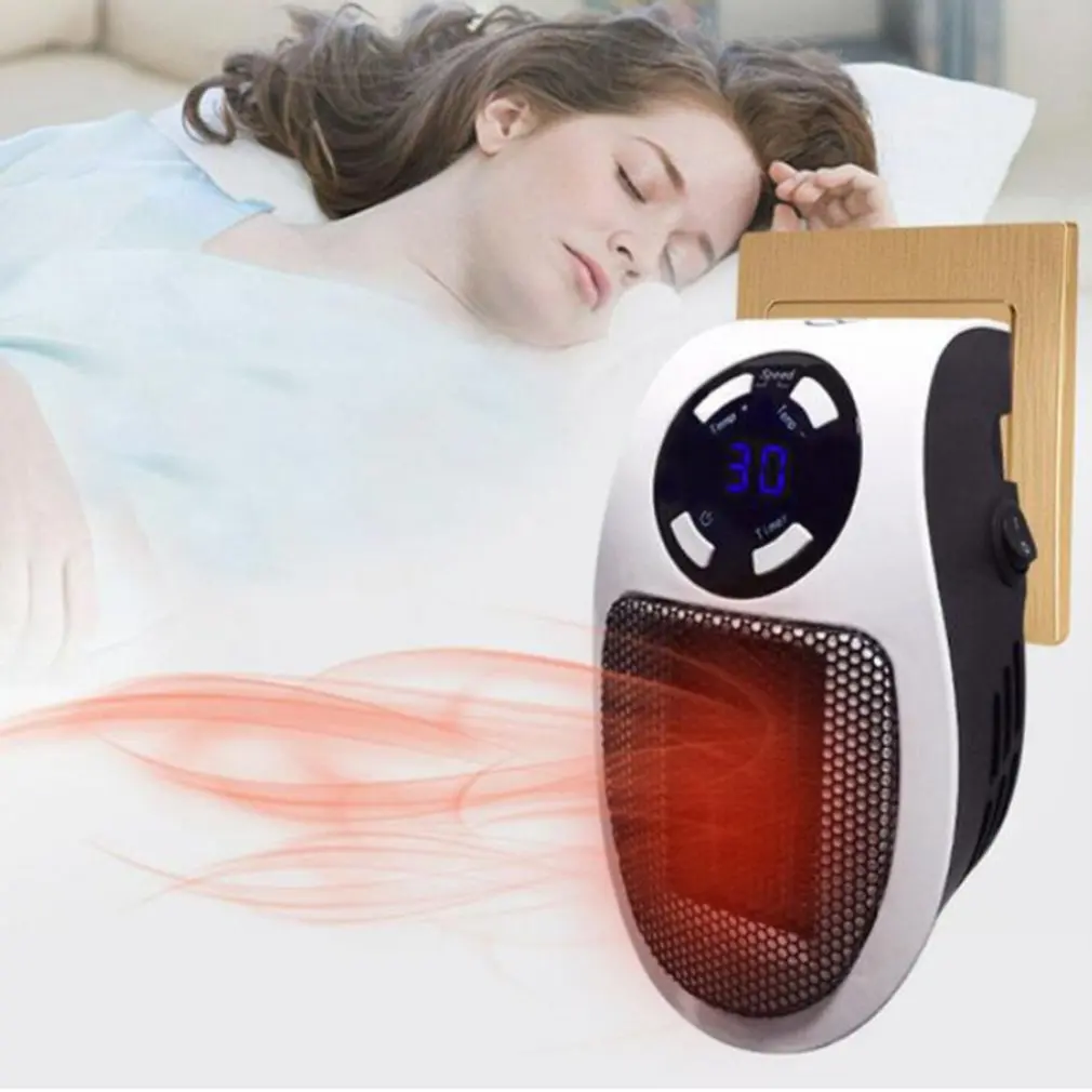 Electric Heating Fan Portable Mini Electric Heater Wall-Outle Air Heater Powerful Warm Blower Household Radiator Remote Warmer Room Heating Stove