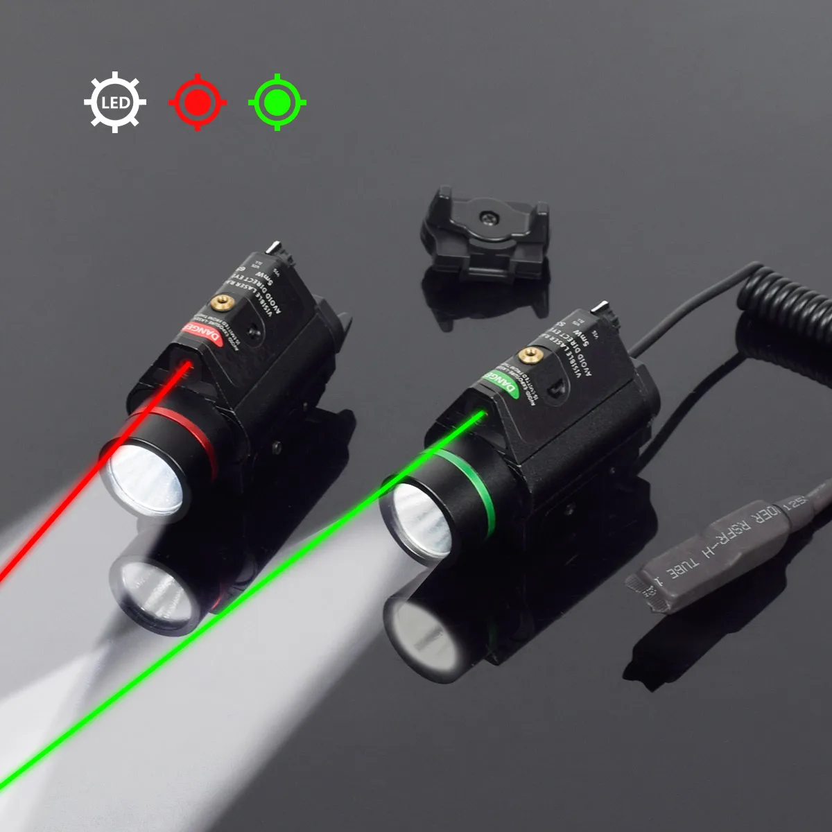 Tactical Weapon Flashlight Remote Switch Red Dot Laser Sight Pistol Gun Light for Glock 17 19 / 20mm Rail Hunting