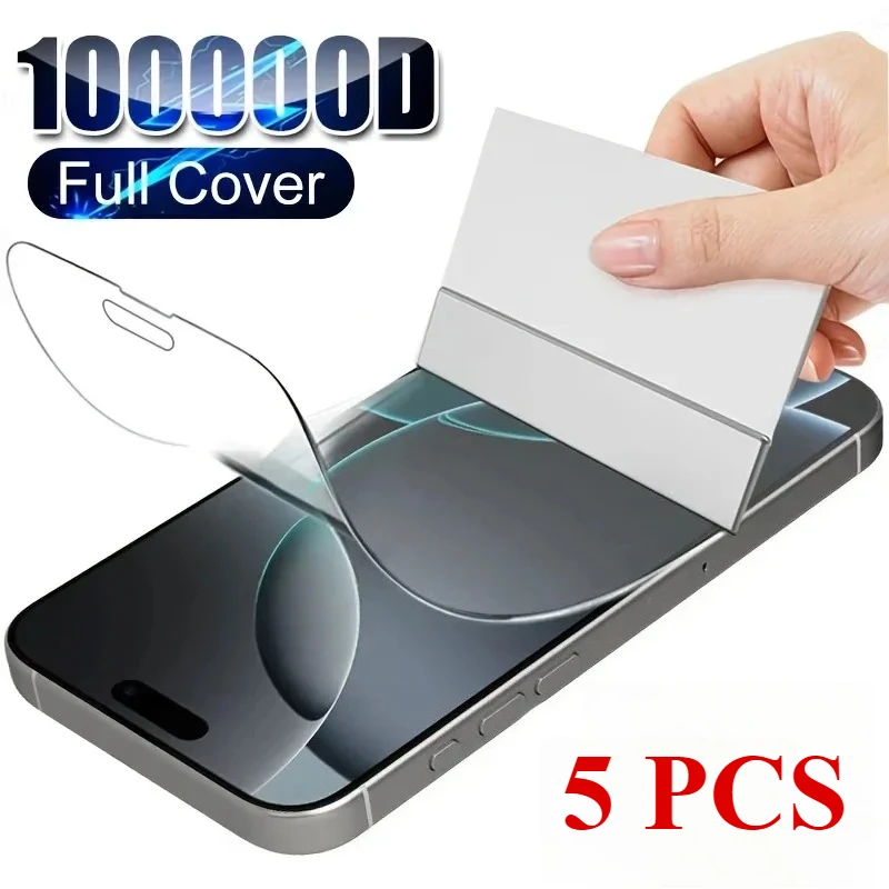 Soft Silicone Hydrogel Film Full Cover Screen Protector, 1-5PCS