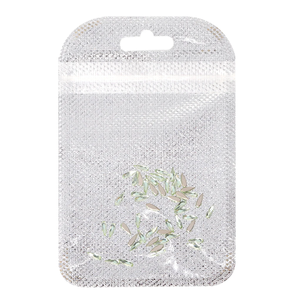 50pcs 2x6mm Wasser tropfen Nagel Strass Flatback Glas umgekehrte Kante Diamant Edelsteine 3D Glitter Nail Art Dekorationen – Detail 15