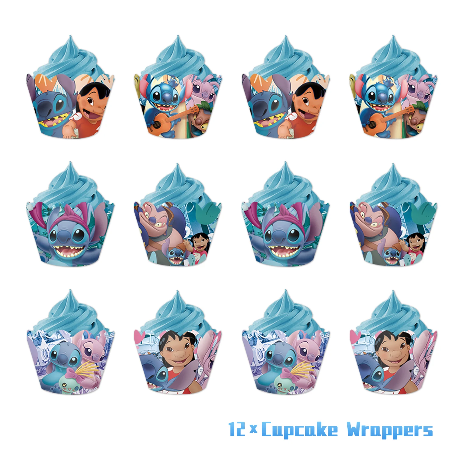 Description Picture 6 of itemLilo & Stitch Blue Glitter Cake Toppers Kids Favor Party Cake Topper Cupcake Topper for Kid Birthday Baby Shower Stitch Supplies