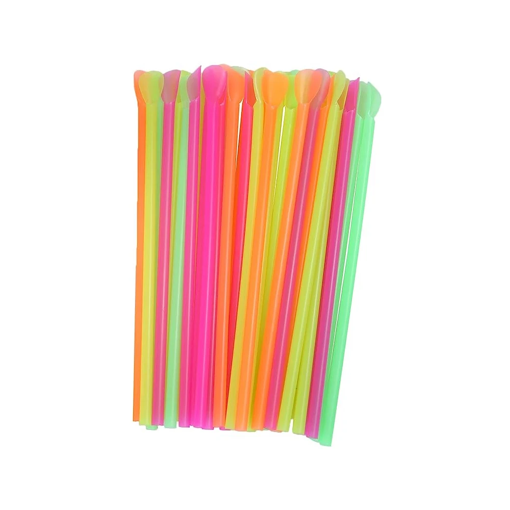 Lot De 6 Cuillères-pailles En Inox 304 - 22 Cm, 2 En 1 Pour Smoothie, Café, Milkshake