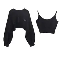 New Women Solid Color  O-neck Long Sleeve Hoodie Sweatshirt Fashion Ladies Streetwear Slouch Pullover Jumper Tops - Image 3