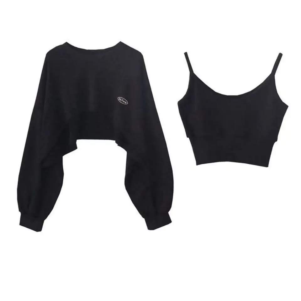 New Women Solid Color  O-neck Long Sleeve Hoodie Sweatshirt Fashion Ladies Streetwear Slouch Pullover Jumper Tops 3