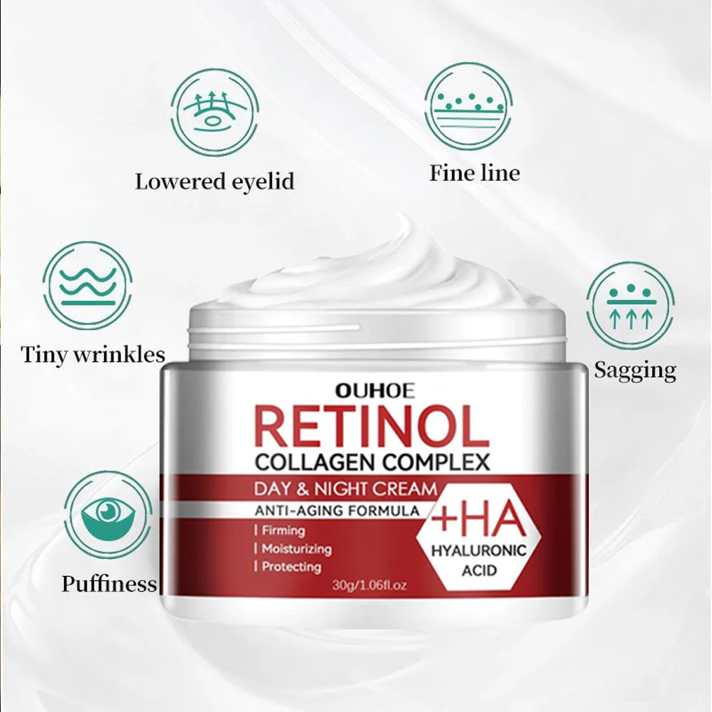 Retinol Lifting Uppstramande ansiktskräm Ta bort rynkor Anti-aging blekna Fina linjer Fuktighetskräm Ljusande hudvård Koreansk_voghion.com