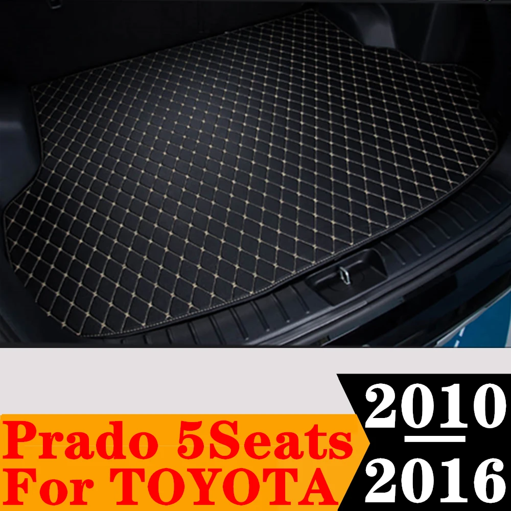 

Sinjayer Car AUTO Trunk Mat ALL Weather Tail Boot Luggage Pad Carpet Flat Side Cargo Liner Cover For Toyota Prado 5Seats 2010-16