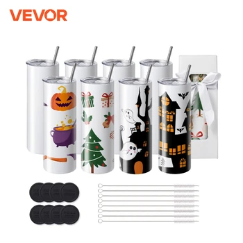 VEVOR 8/12/14/16/24/50PC Bicchieri a sublimazione dritti Bicchiere vuoto Bicchiere a doppia parete in acciaio inossidabile sfuso Tazze Trasferimento di calore 1