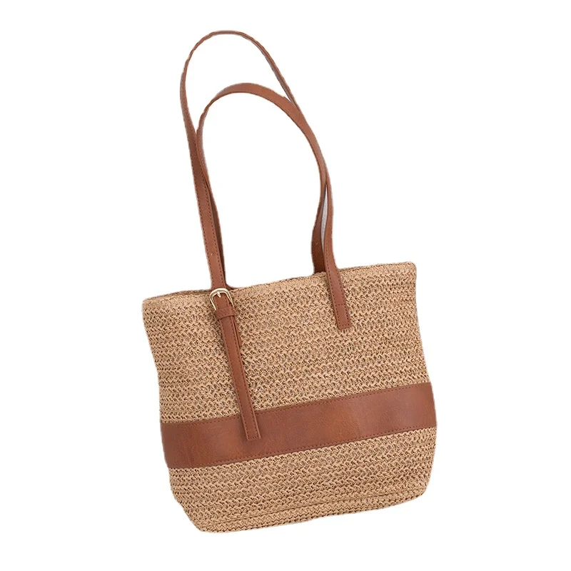 2023 New Shoulder Bag Summer Beach Bag French Style Straw Woven Large Capacity Storage Bag Tote Bags for Women Classic All-match