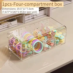 Clear Acrylic Hair Accessories and Jewelry Storage Organizer Box (4Compartment box)