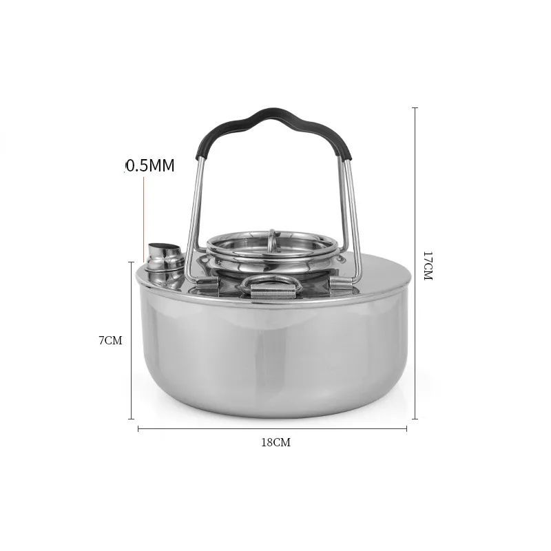 Camping Teapot 1.5L Fast Heating Stainless Steel Camping Teapot Outdoor  Camping Kettle Tea Kettle Compact Lightweight Coffee Pot