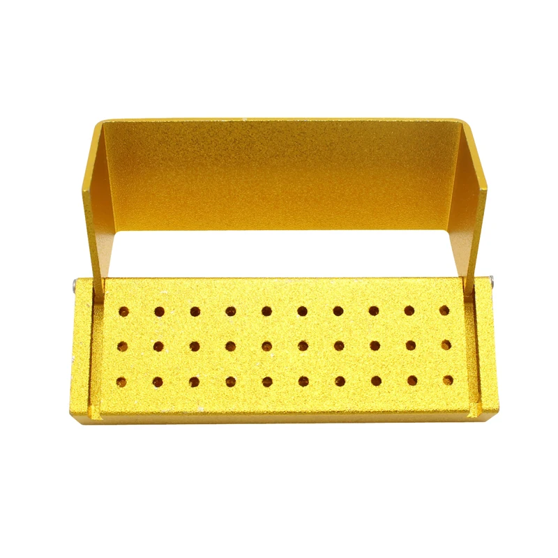 

30 Holes Aluminium Dental Bur Burs Holder Block Disinfection Box Autoclave High/low Speed Handpiece Needles Holder