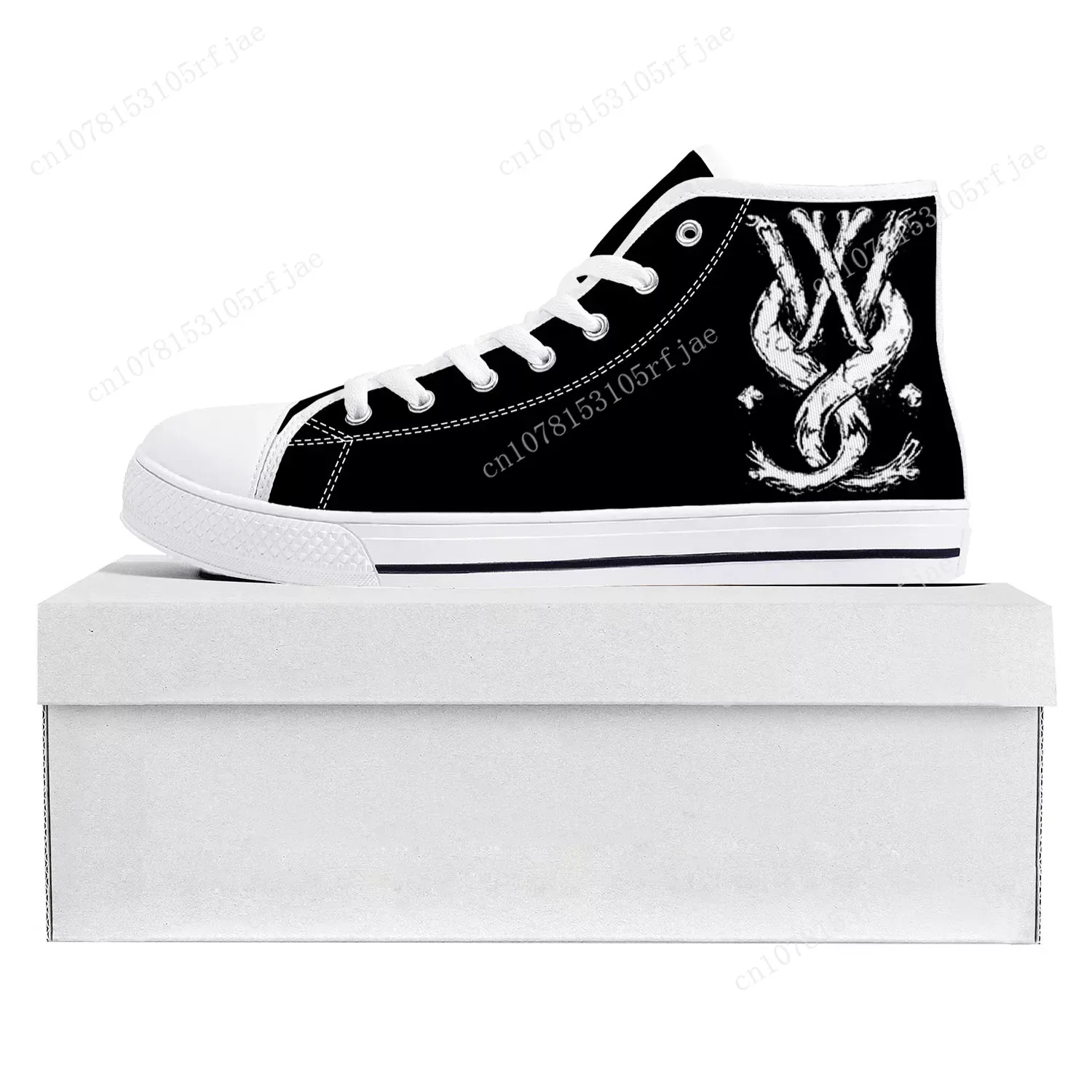 While She Sleeps Metalcore Band High Top High Quality Sneakers Mens Womens Teenager Canvas Sneaker Couple Shoe Custom Shoe White