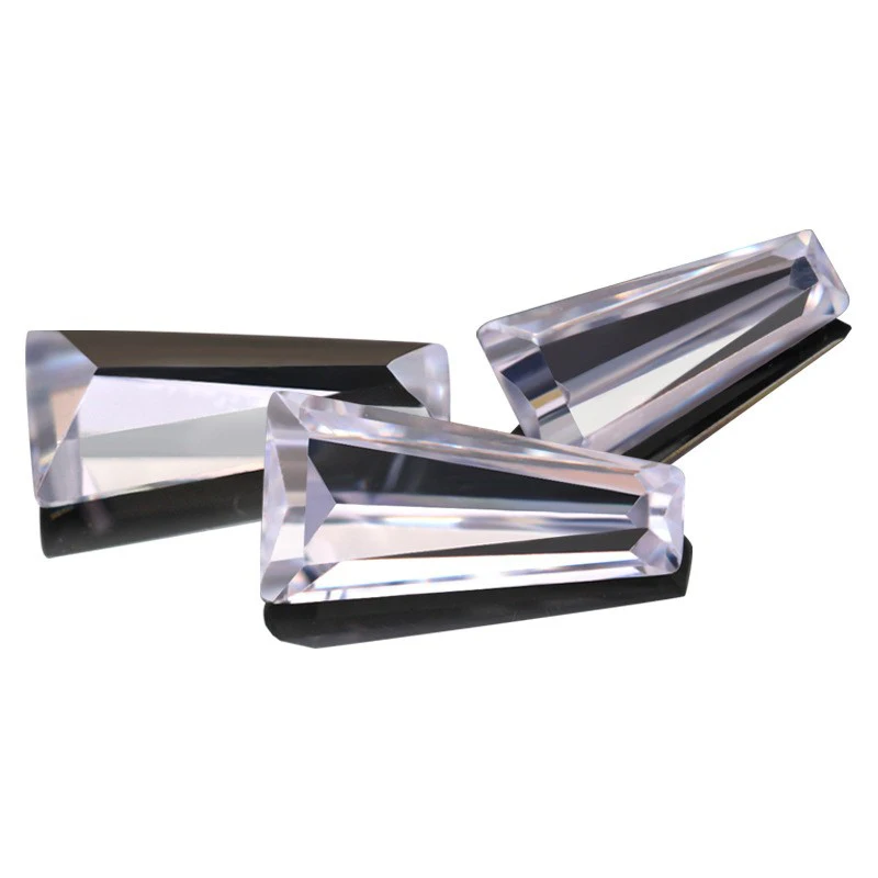 

100Pcs AAAAA Clear Crystal Cubic Zirconia Stone Trapezoid Cut Pointed Back Synthetic Gems For Nail Jewelry Cloth DIY Decoration