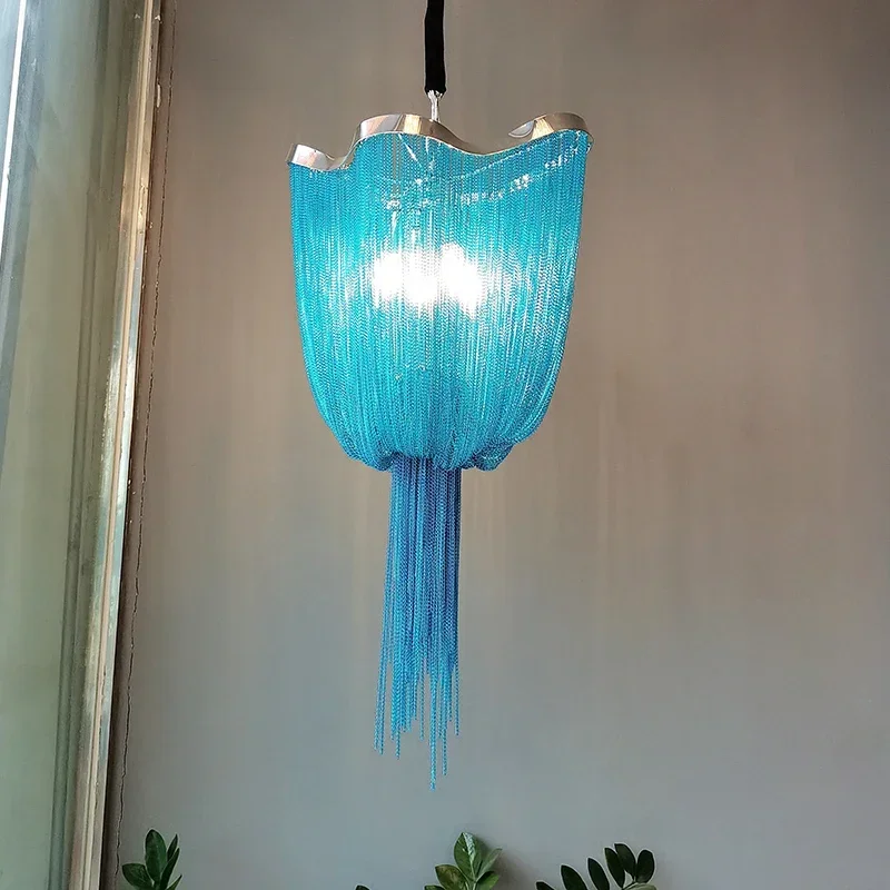 

luxury modern chandeliers lighting living room chandelier ceiling with blue fringe bedroom metal retro villa chandelier for hall