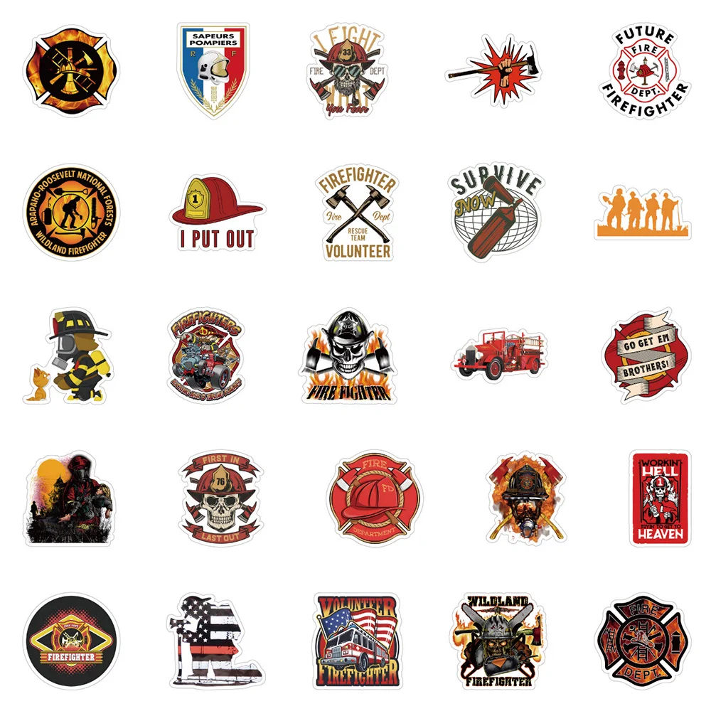 Fire Hero Waterproof Sticker Decal Set - Perfect for Skateboards, Luggage, Laptops, Cars, Bikes, and Guitars