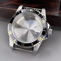 Vintage Style Stainless Steel Watch Case with 120 - Click Bezel and Sapphire Glass - Solid back cover (SUB - Aluminum Bezel9)