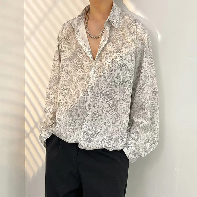 Men Bandana Shirt Short Sleeve Male Shirt Tee Shirt Harajuku Blouse