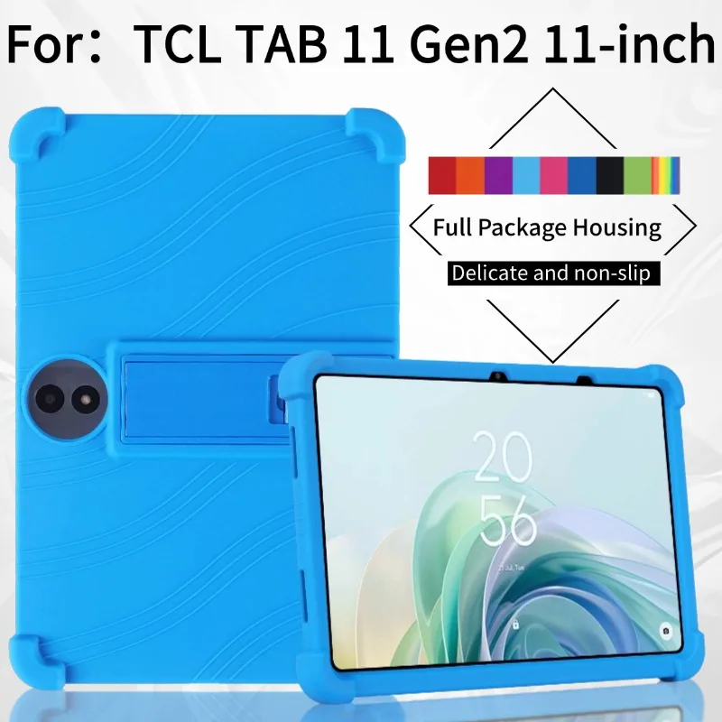 Shockproof Soft Silicone Tablet Case with Rear Kickstand