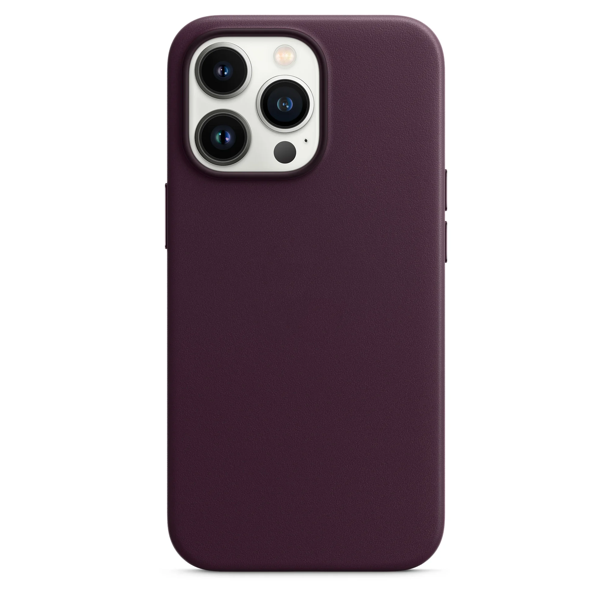 Premium Deep Purple Leather MagSafe-Compatible Phone Case