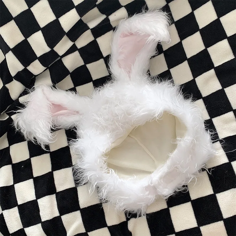 Hat with Ears Girls Women Winter Plush Rabbit Bunny Ears Hat Cute Earflap Cap Warm Head Warmer Winter Hat Girls Beanie 6