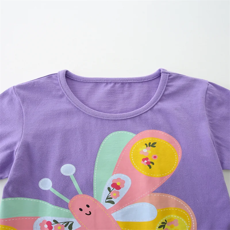 Jumping meters 2-7T Summer Clothes Baby Tees Tops Butterfly Print  Shirts  Hot Selling Kids T shirts Boys Girls Clothing 3