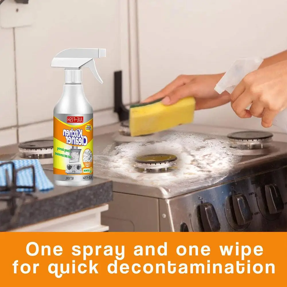 

60ml Foam Cleaner Kitchen Grease Stain Remover Magic Degreaser Spray Foam Cleaner Washing Tools For Grills Ovens Foam J9T4