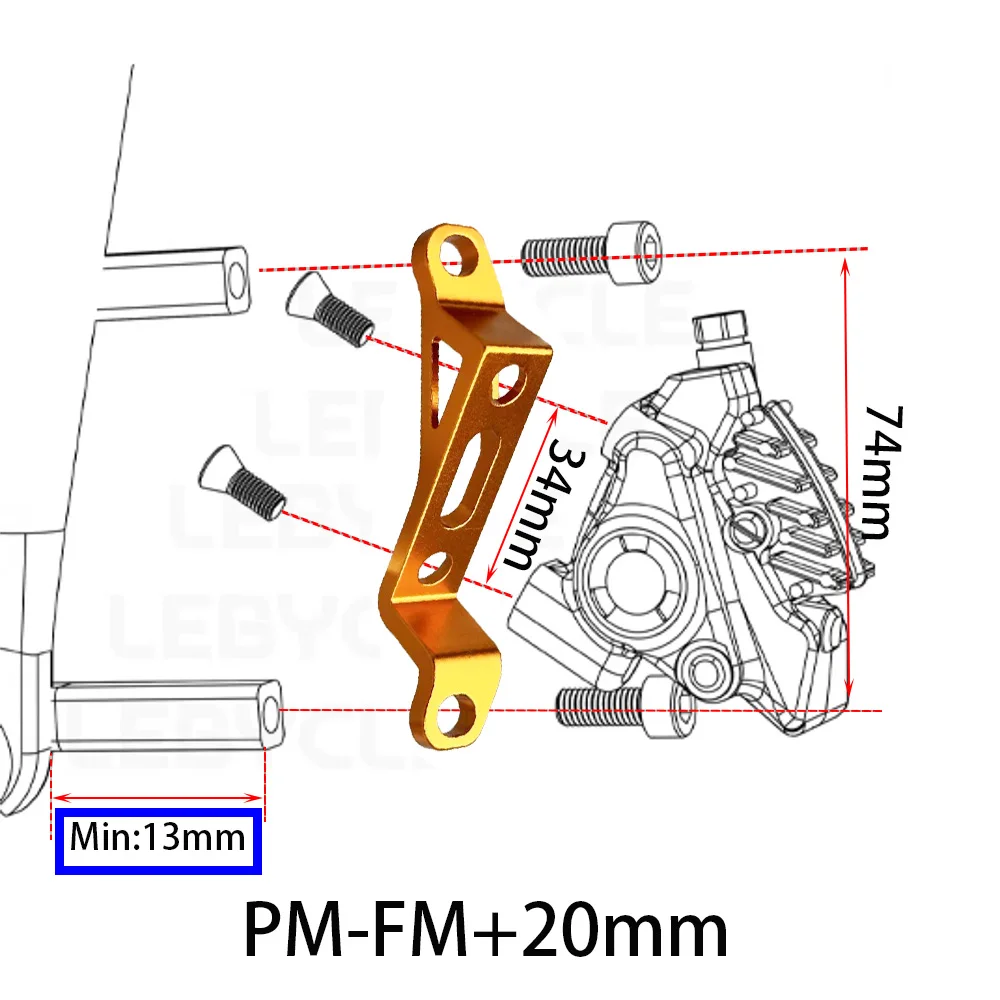 Universal Bicycle Disc Brake Adapter for Post to Flat Mount Conversion, Compatible with 140mm, 160mm, and 180mm Rotors