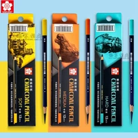 Japanese SAKURA Charcoal Pencils Soft/Hard/Medium Sketching Pencils Anti-break Extra Super Soft Professional Sketching Pencils 1