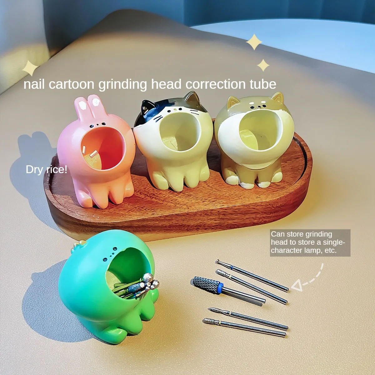 

Nail Art Grinding Head Bit Holder Cute Nail Drill Bits Holder Container Display Rack Brushes Holder Nail Bit Storage Tools