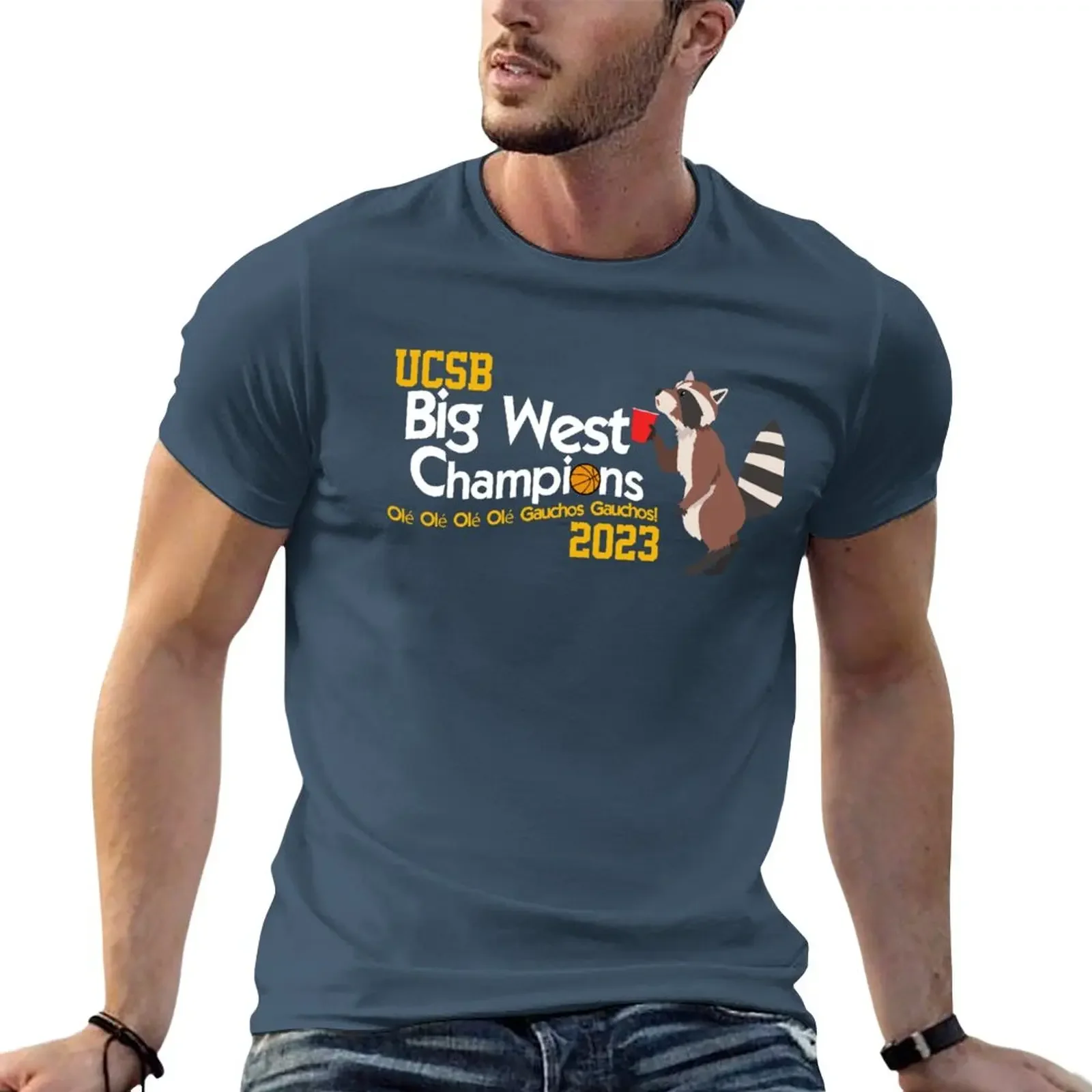 

2023 UCSB Big West Champions T-Shirt new edition Short sleeve tee hippie clothes blanks mens workout shirts