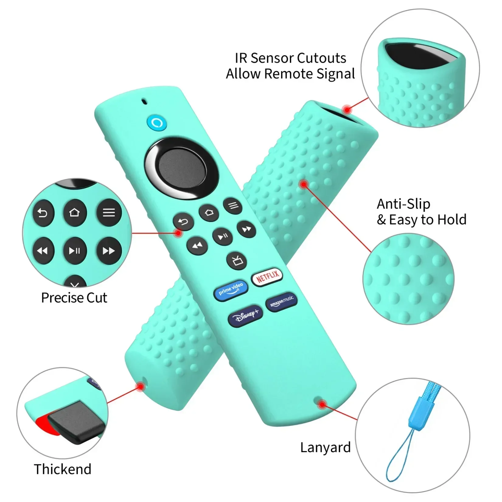 Silicone Case ForAmazon Fire-TV Stick Lite Remote Control Shockproof Anti-Slip Replacement Protective Cover Case  2021/2020 3