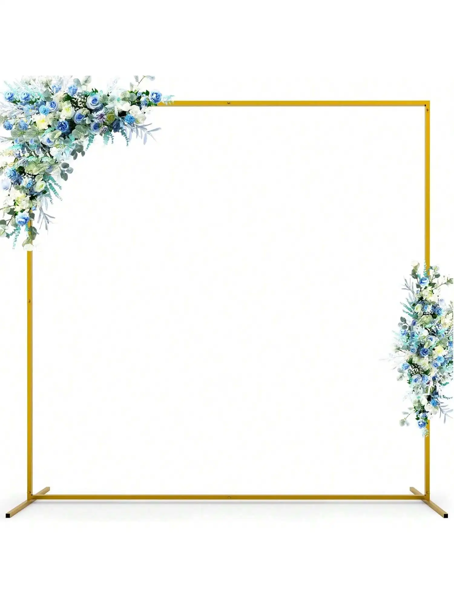 Wedding Square Arch Backdrop Stand 6.6x6.6 FT Gold Balloon Arch Stand Frame For Birthday Party Photo Booth Background Decoration