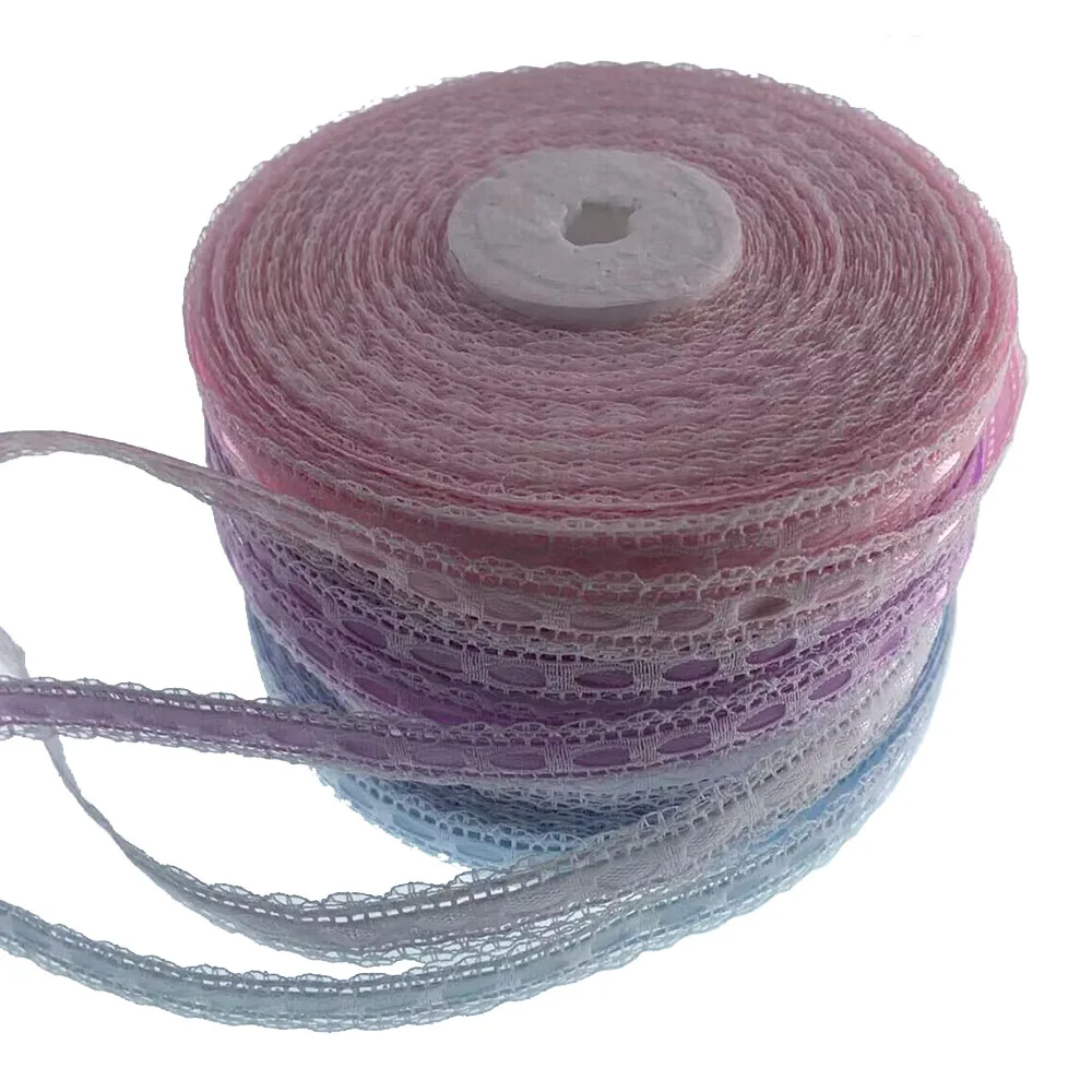 Satin Ribbons 1 Roll 20Yards 1/2" White Lace Pink For Packing Craft Party Wedding Scrapbooking 1.2cm Bow