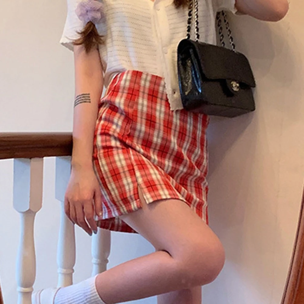

Stylish Comfy Fashion Pleated Skirt Mini Skirt Casual Plaid School Skirt Style Womens Daily Leisure Dating Female