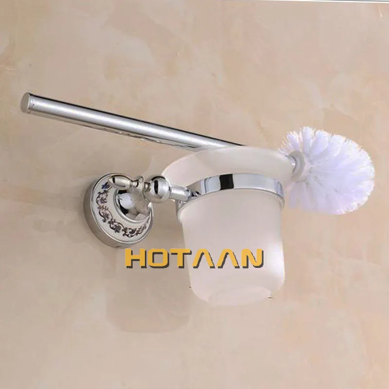 Luxury Towel Rack Wall Mounted Bathroom Accessories Set Ceramic Stainless Steel Bath Hardware Sets Chrome Toilet Brush Holder bathroom accessories set
